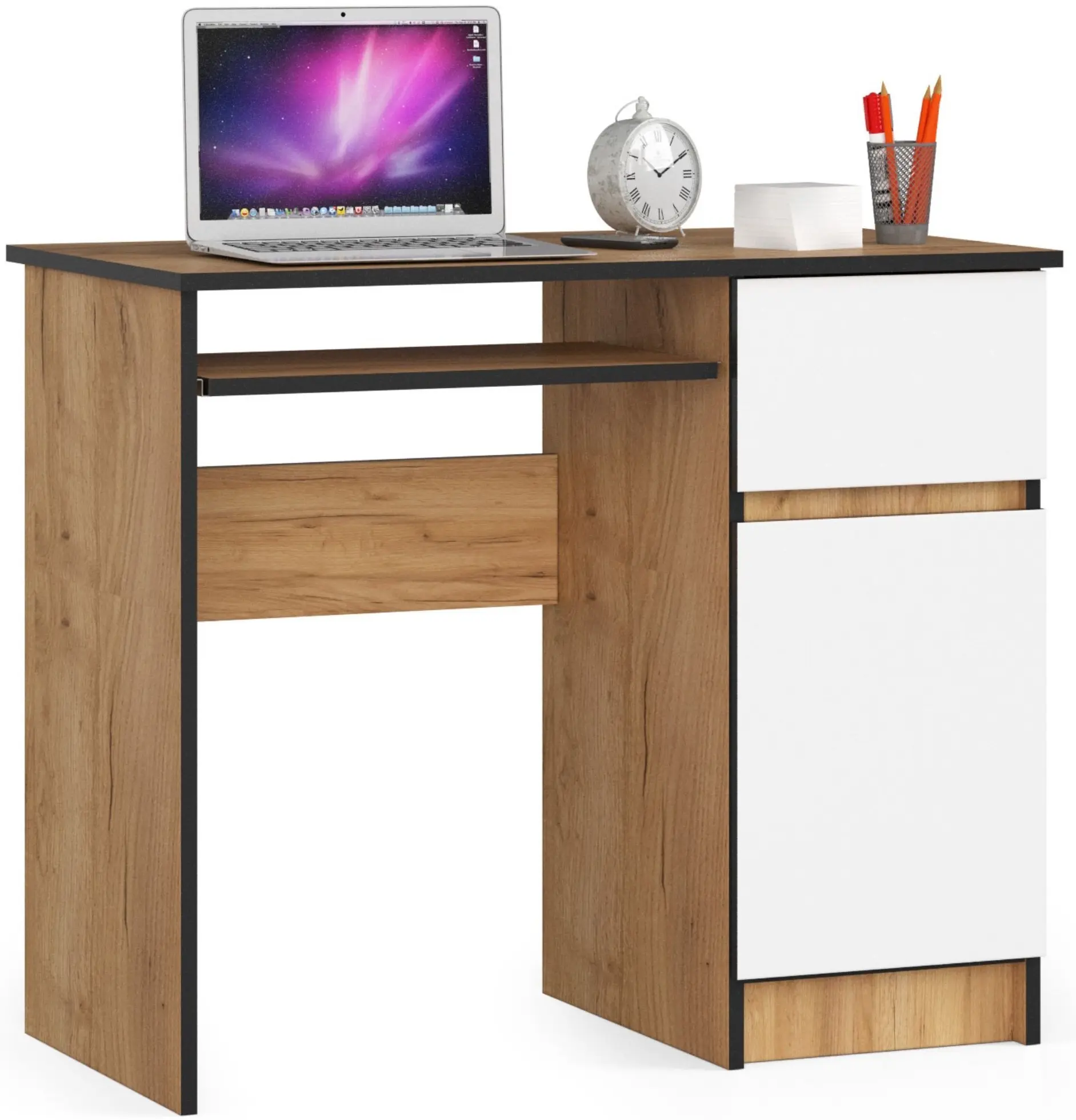 Стол компьютерный Akord Piksel 90см Right (Craft Oak/White)