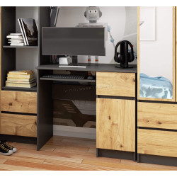 Masa pentru calculator Akord Piksel 90cm Right (Graphite Grey/Artisan Oak)