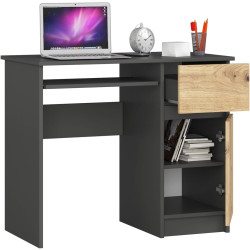 Masa pentru calculator Akord Piksel 90cm Right (Graphite Grey/Artisan Oak) Thumb