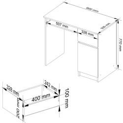 Masa pentru calculator Akord Piksel 90cm Right (Graphite Grey/Artisan Oak) Thumb