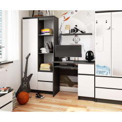 Стол компьютерный Akord Piksel 90см Right (Graphite Grey/White) Thumb