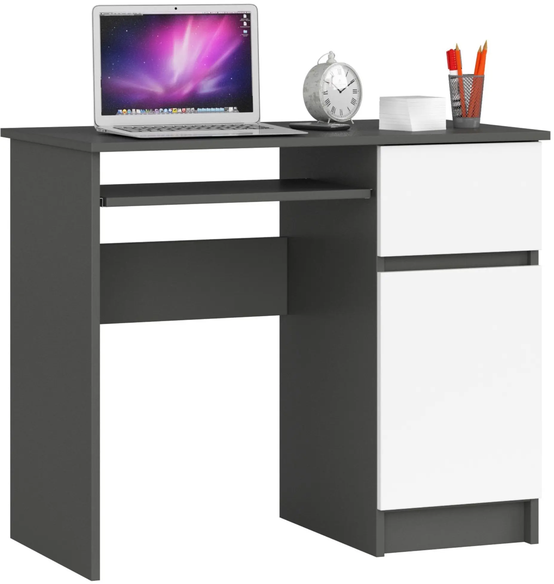 Стол компьютерный Akord Piksel 90см Right (Graphite Grey/White)