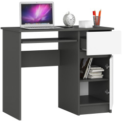 Стол компьютерный Akord Piksel 90см Right (Graphite Grey/White) Thumb