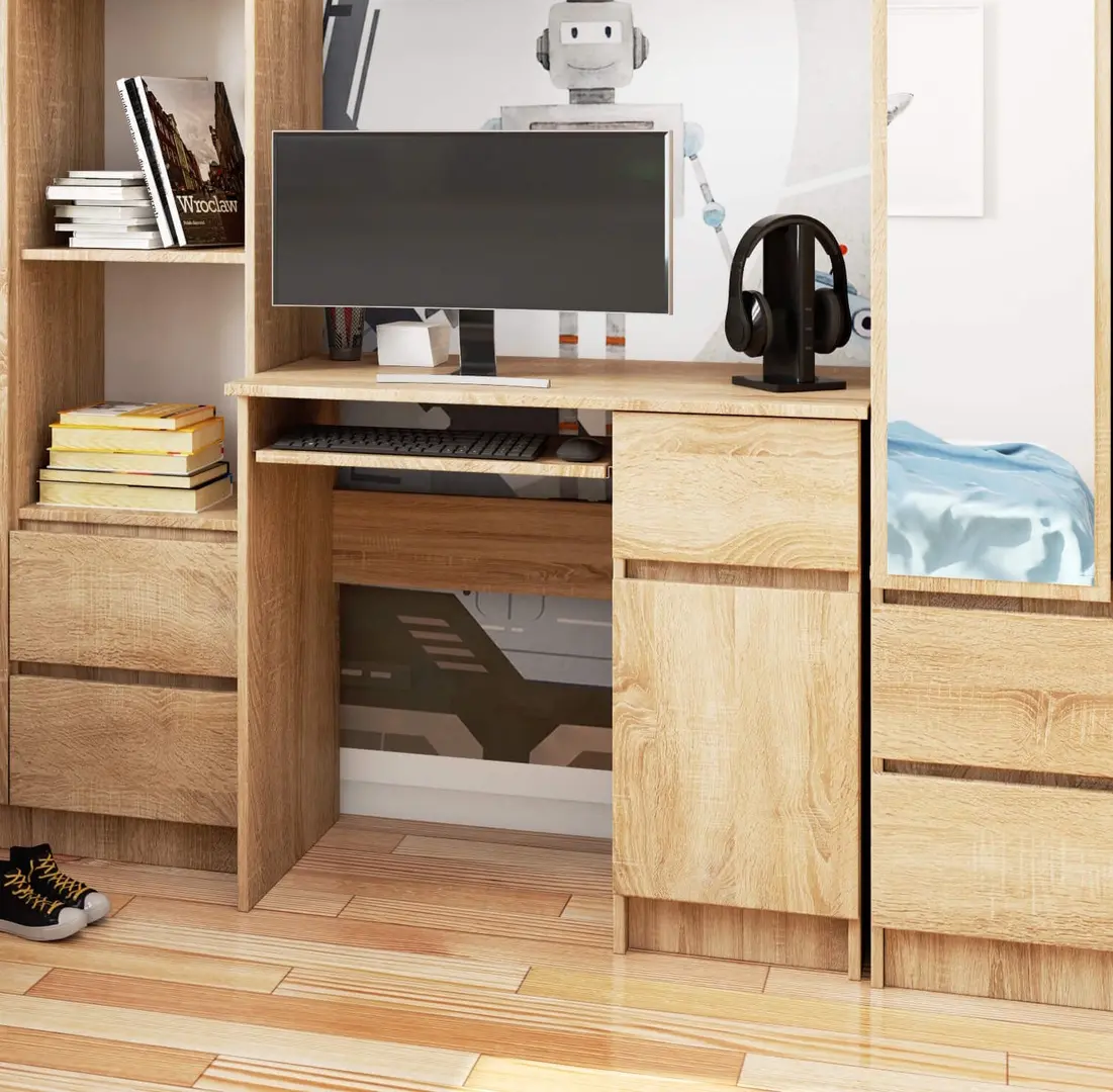 Masa pentru calculator Akord Piksel 90cm Right (Sonoma Oak)