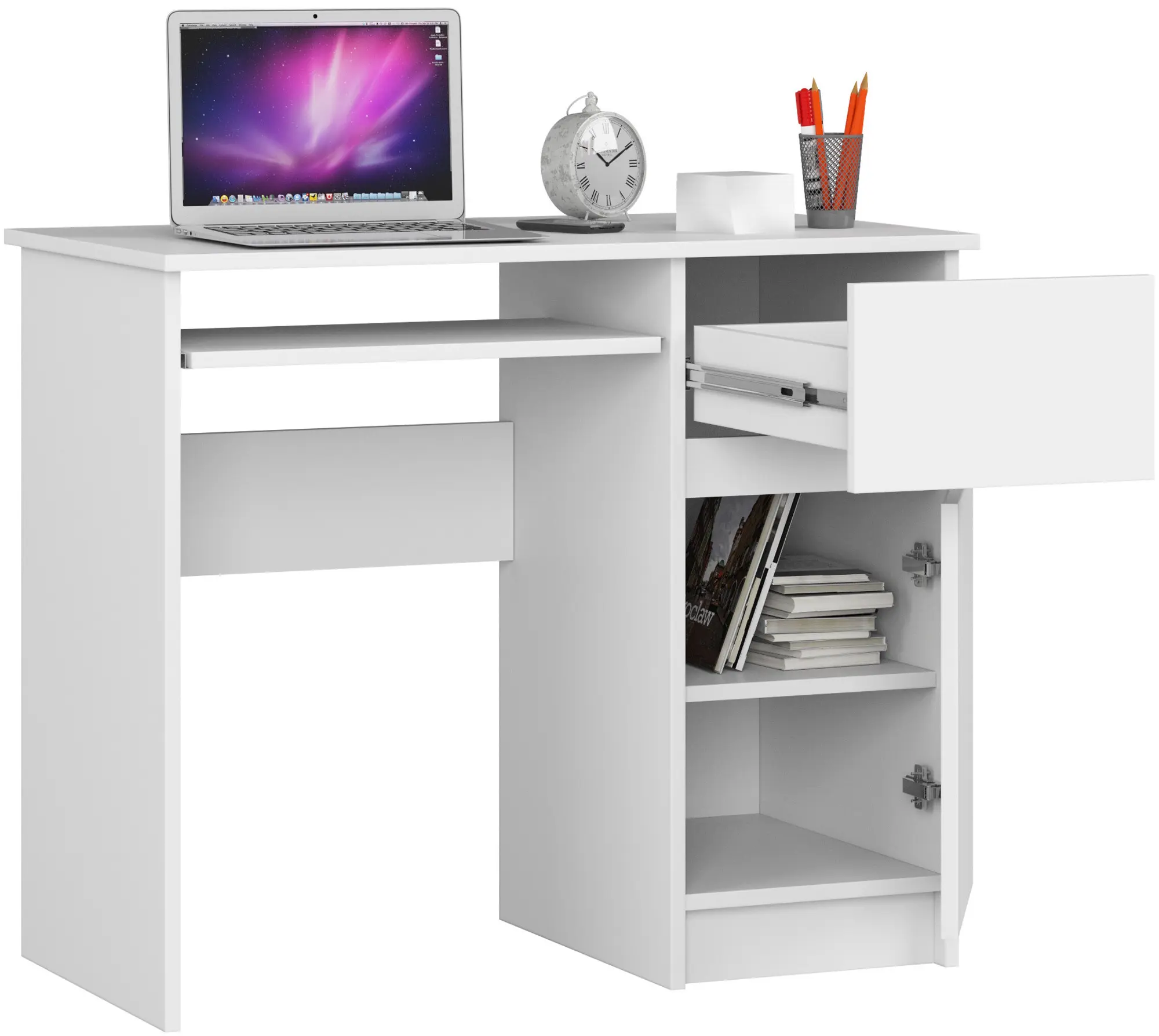 Стол компьютерный Akord Piksel 90см Right (White)