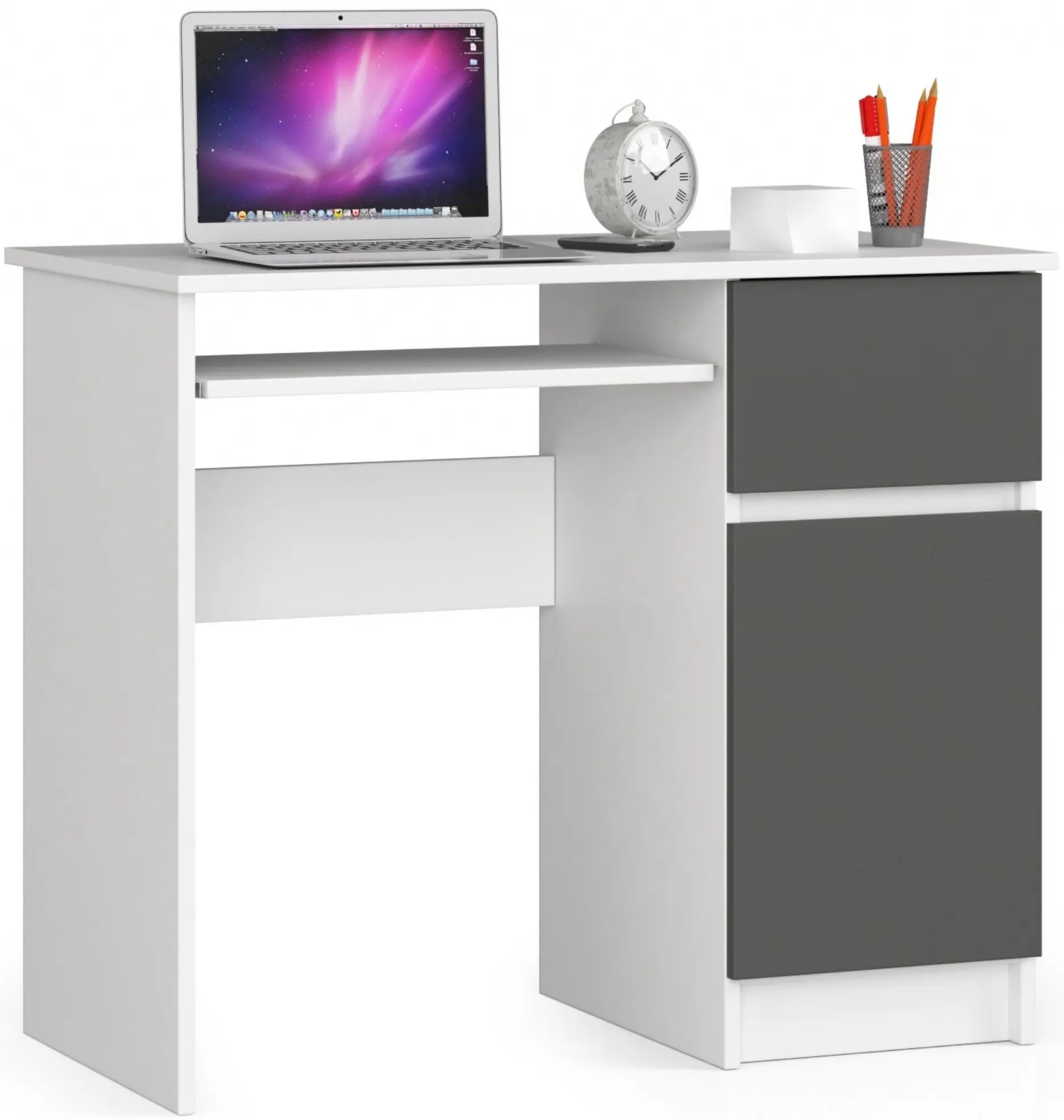 Стол компьютерный Akord Piksel 90см Right (White/Graphite Grey)