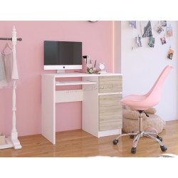 Masa pentru calculator Akord Piksel 90cm Right (White/Sonoma Oak)