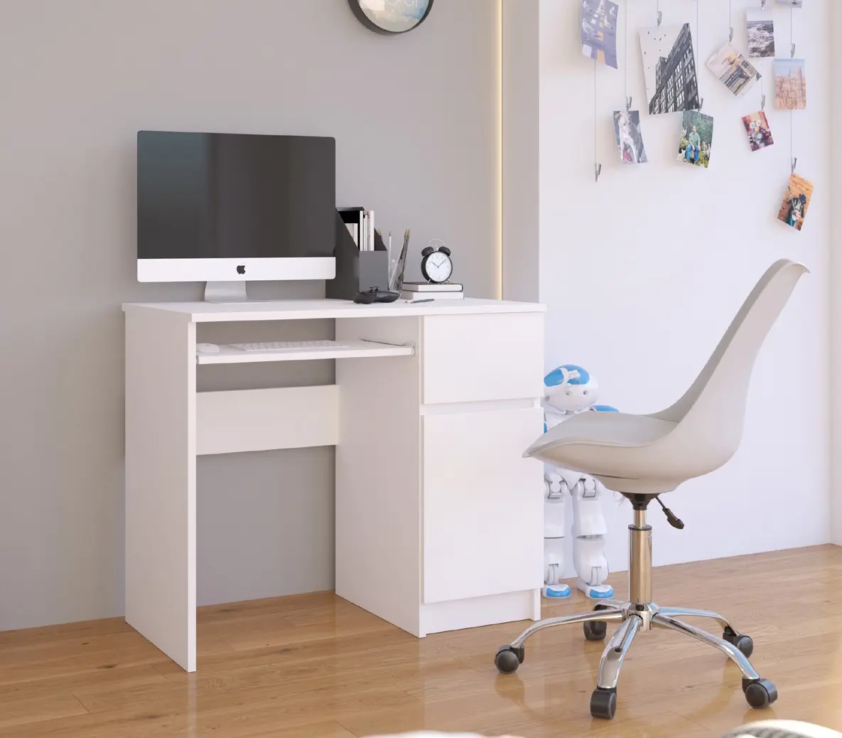 Стол компьютерный Akord Piksel 90см Right (White)