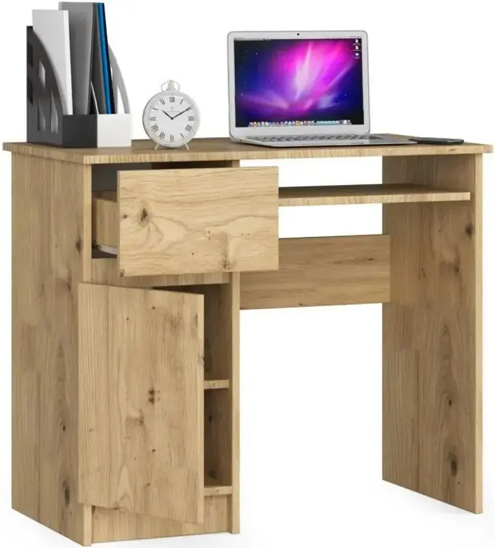 Masa de calculator Akord Piksel Left (Artisan Oak)