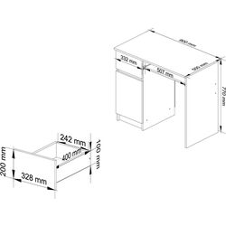 Masa de calculator Akord Piksel Left (Artisan Oak) Thumb