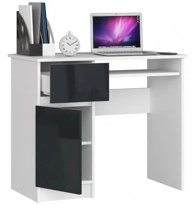 Стол компьютерный Akord Piksel Left (White/Graphite Gloss) - 5