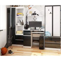 Стол компьютерный Akord Piksel Left (White/Graphite Gloss) Thumb