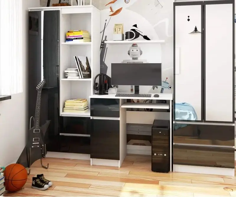 Стол компьютерный Akord Piksel Left (White/Graphite Gloss) - 3