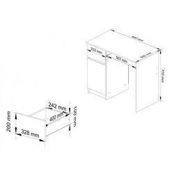 Стол компьютерный Akord Piksel Left (White/Metallic Gloss) Thumb