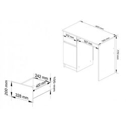 Masa de calculator Akord Piksel Left (White/White Gloss) Thumb