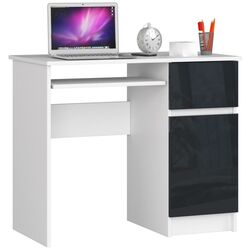 Стол компьютерный Akord Piksel Right (White/Graphite Gloss)