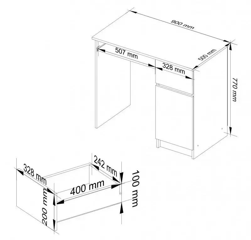 Стол компьютерный Akord Piksel Right (White/Graphite Gloss) - 4