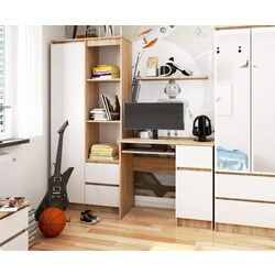 Masa de calculator Akord Piksel Right (Sonoma Oak/White) Thumb