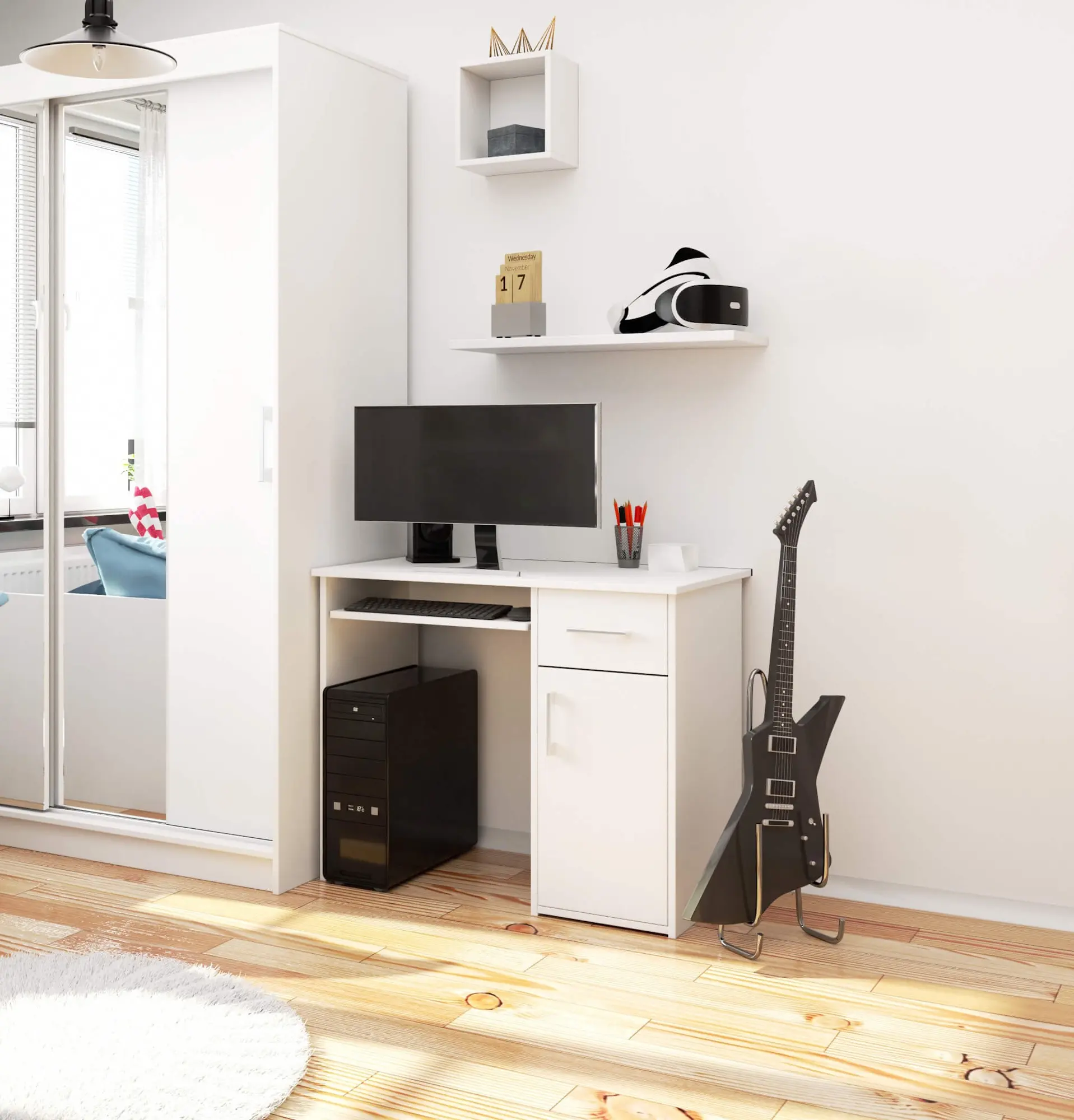 Стол компьютерный Akord Pin 90см (White)