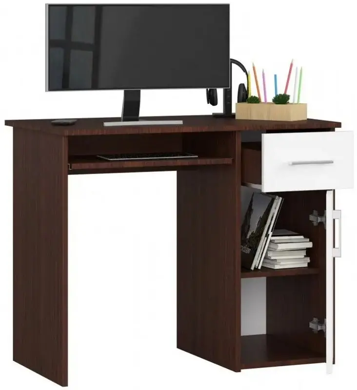 Masa de calculator Akord Pin (Wenge/White)