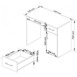 Masa de calculator Akord Pin (Wenge/White) Thumb
