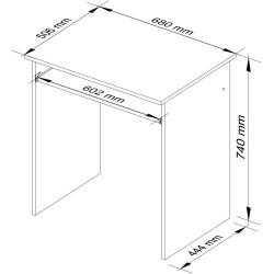 Masa pentru calculator Akord Star 68cm (Sonoma Oak) Thumb