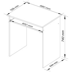Masa pentru calculator Akord Star 68cm (White) Thumb