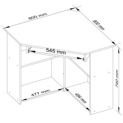 Masa pentru calculator Akord Ted 80cm (Sonoma Oak) Thumb