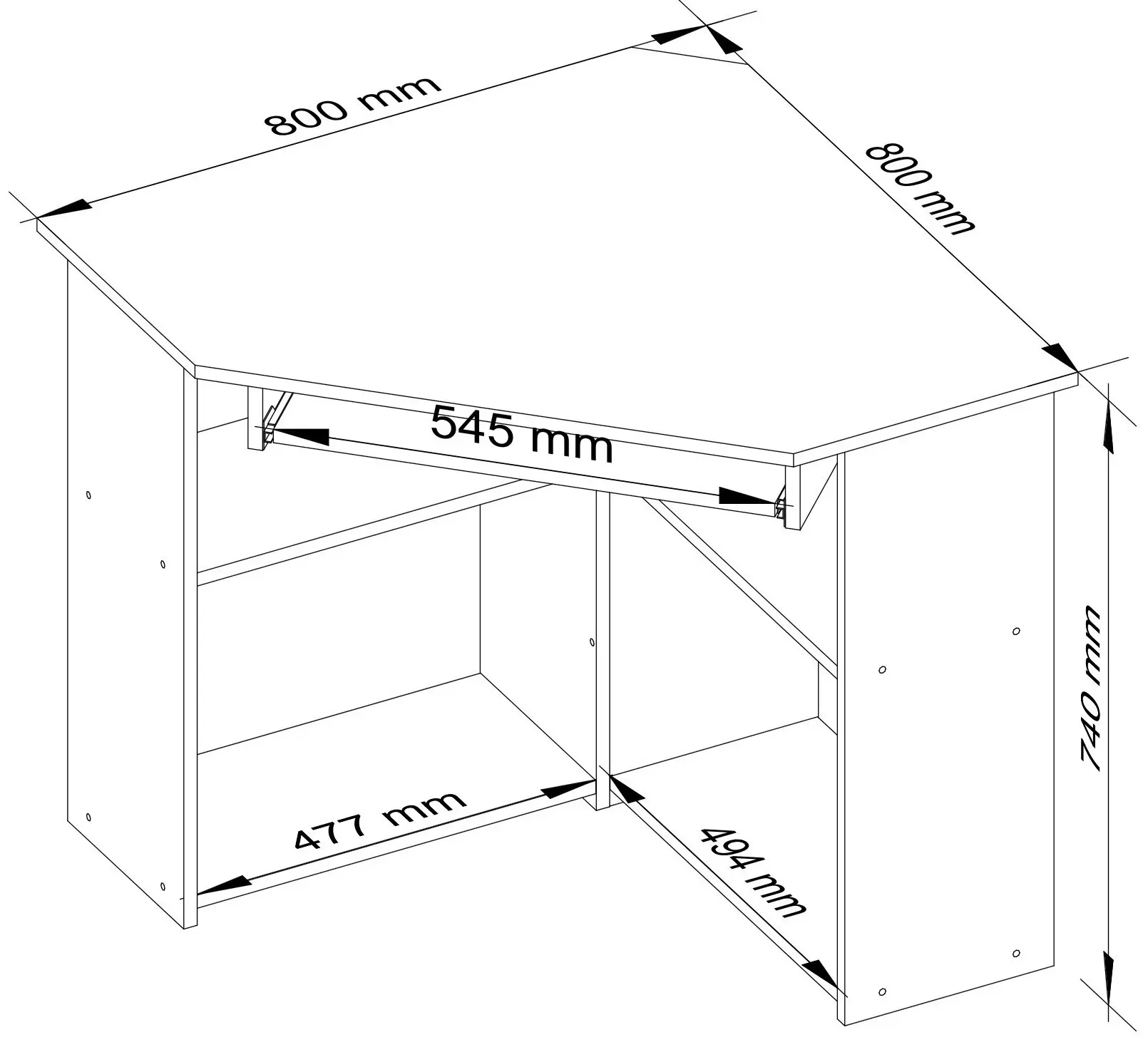 Masa pentru calculator Akord Ted 80cm (Sonoma Oak)