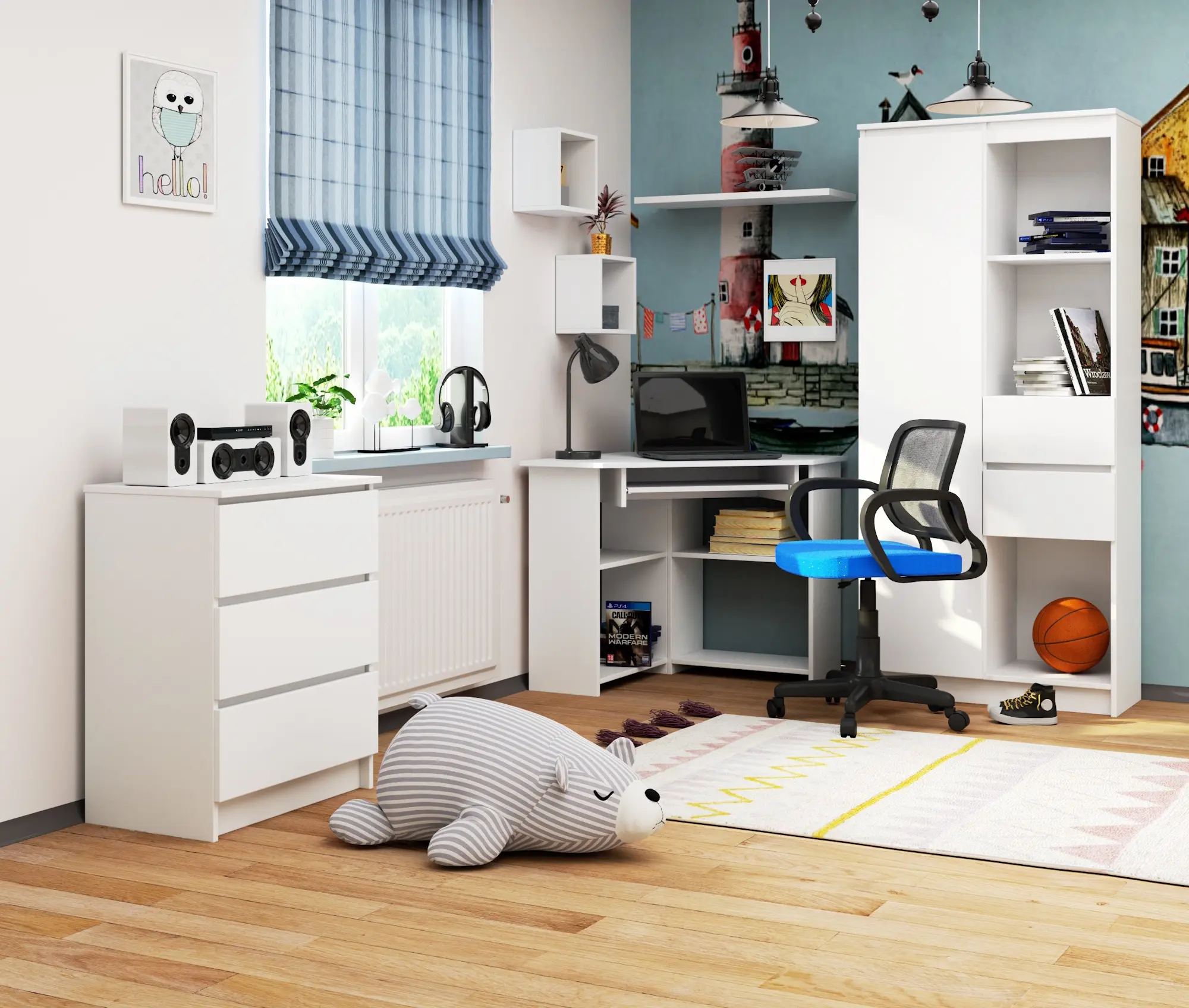 Masa pentru calculator Akord Ted 80cm (White)