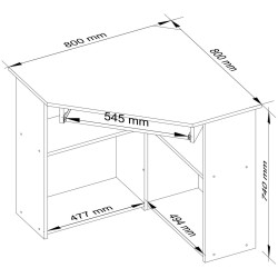 Masa pentru calculator Akord Ted 80cm (White) Thumb