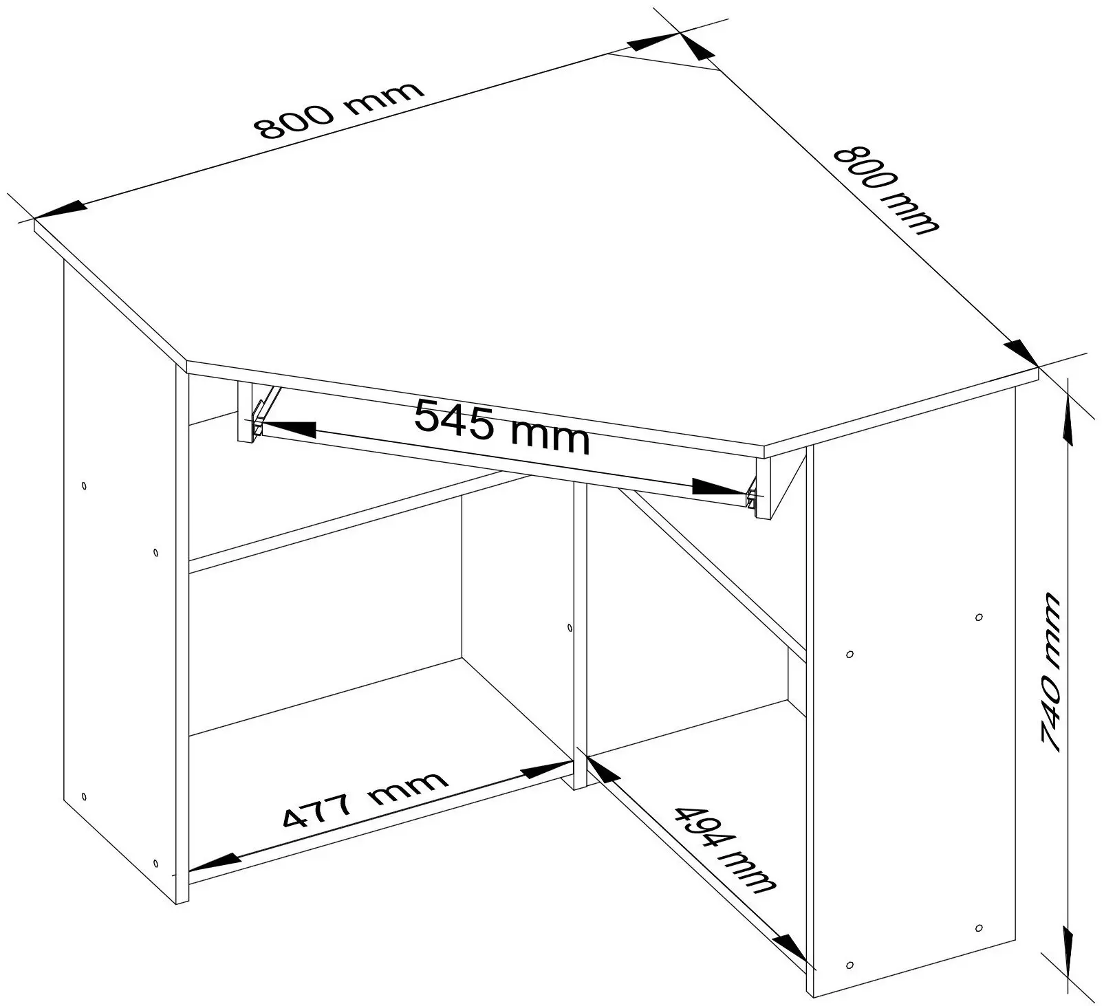 Masa pentru calculator Akord Ted 80cm (White)