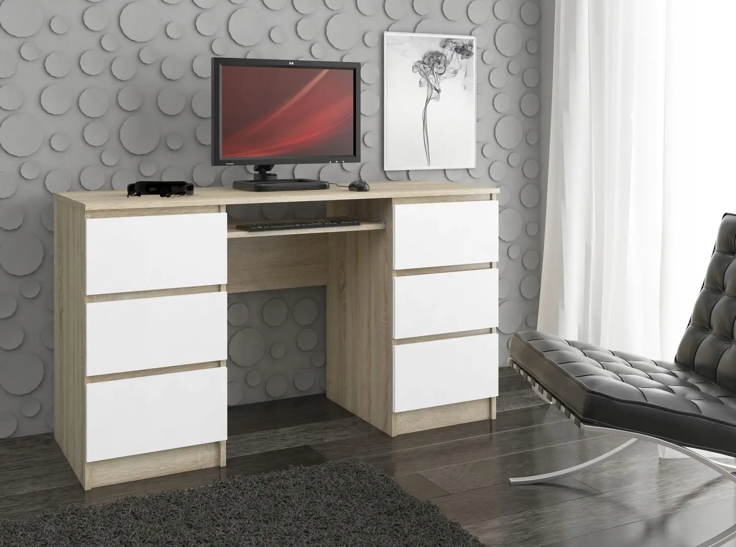 Masa pentru calculator Artool 381985-AK (Oak/White) - 4