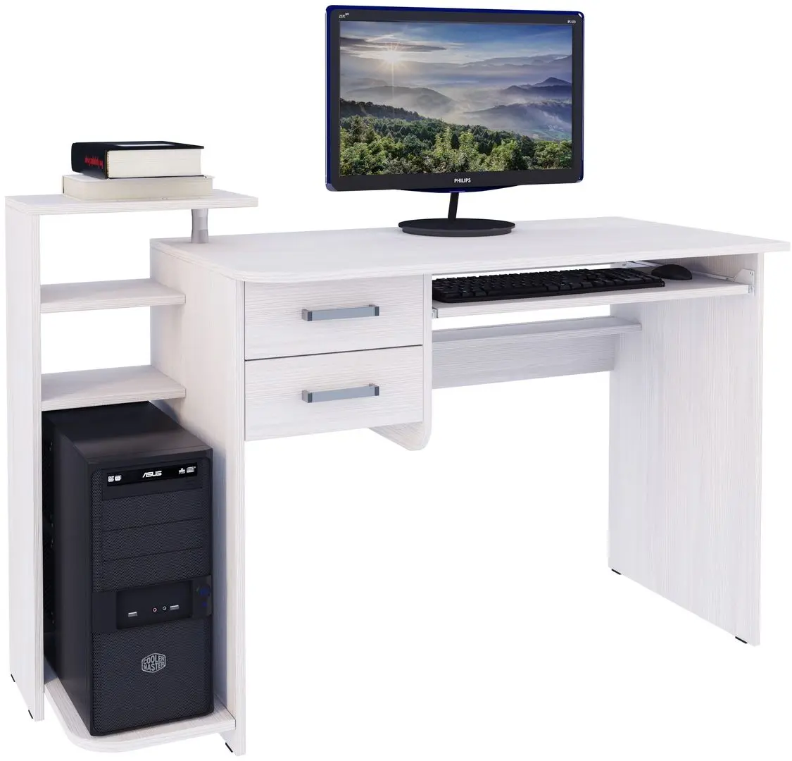 Стол компьютерный Астрид-Мебель ЦРК.КСТ.12 (Ясень Анкор Светлый)