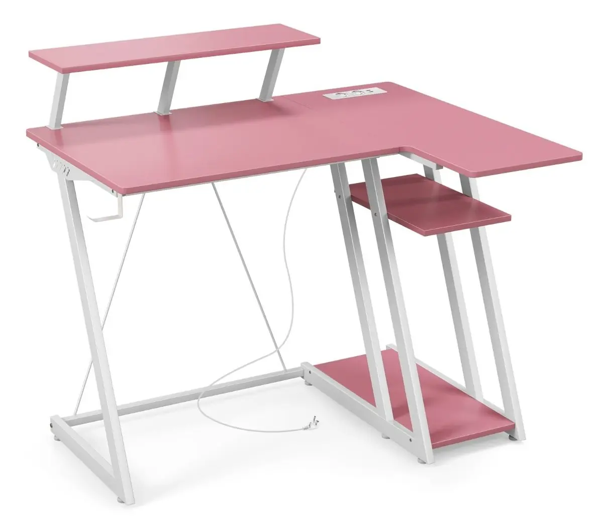 Masa de calculator gaming Costway CB10584DE-FS (Pink/White)