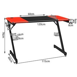 Masa de calculator gaming Costway HW66286 (Black/Red) Thumb