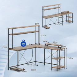 Masa PC Costway CB10592DE-CF+ (Brown) Thumb