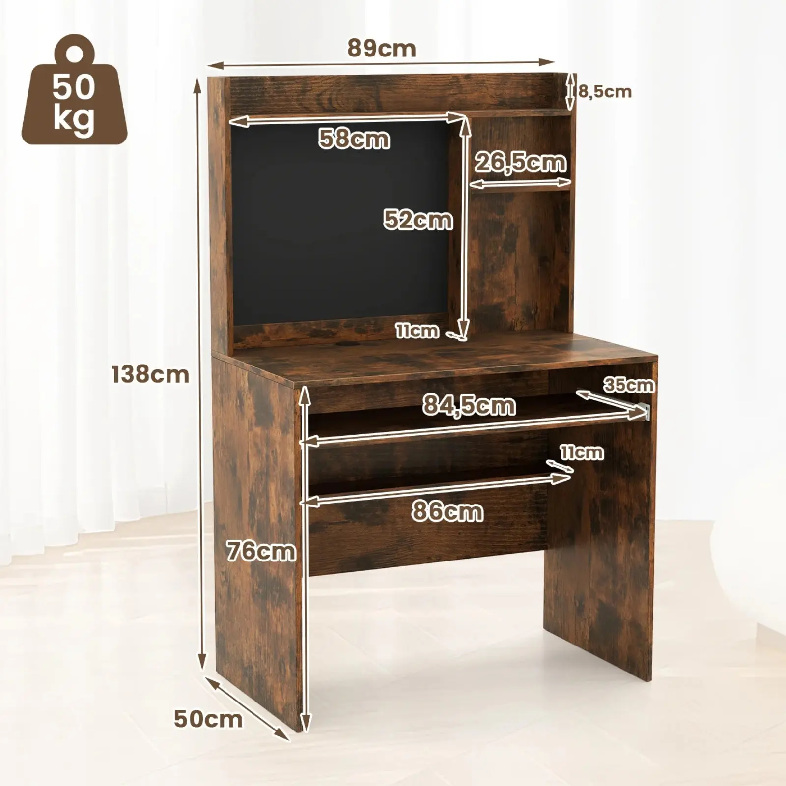 Masa PC Costway CB10810CF (Brown) - 4