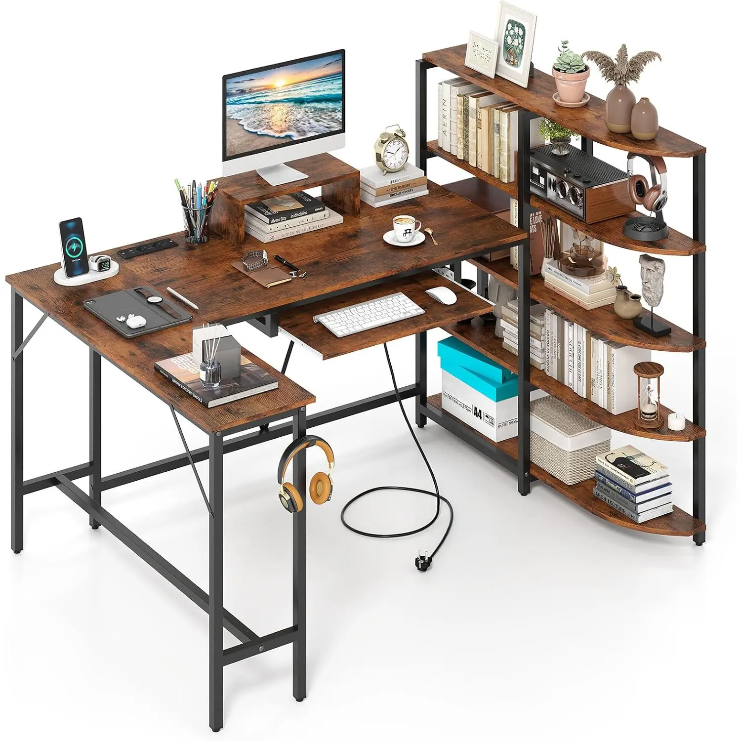 Masa PC Costway CB10939DE-CF+ (Brown) - 3