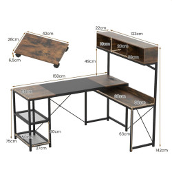 Masa de birou Costway CB11009DE-CF+ (Brown) Thumb