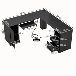 Masa PC Costway CB11200DE-DK+ (Black) Thumb