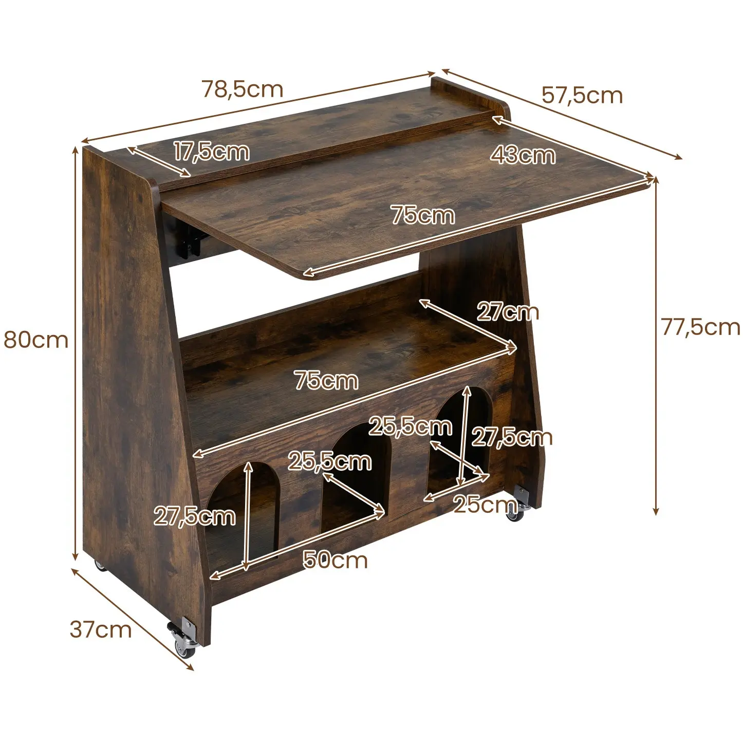 Masa pentru laptop Costway CB11026CF (Brown) - 4