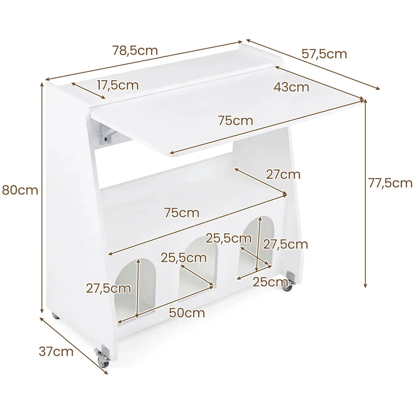 Masa pentru laptop Costway CB11026WH (White) - 4