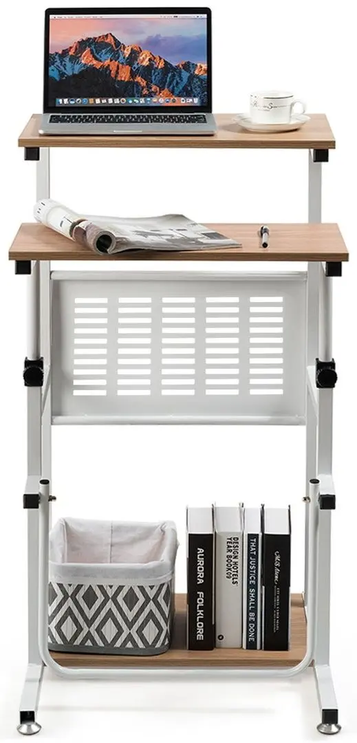 Masa pentru laptop Costway HW63844 (White/Natural)