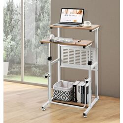 Masa pentru laptop Costway HW63844 (White/Natural)