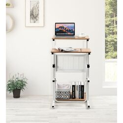 Masa pentru laptop Costway HW63844 (White/Natural) Thumb