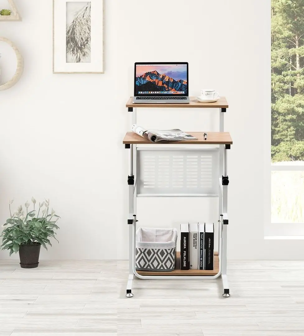 Masa pentru laptop Costway HW63844 (White/Natural)