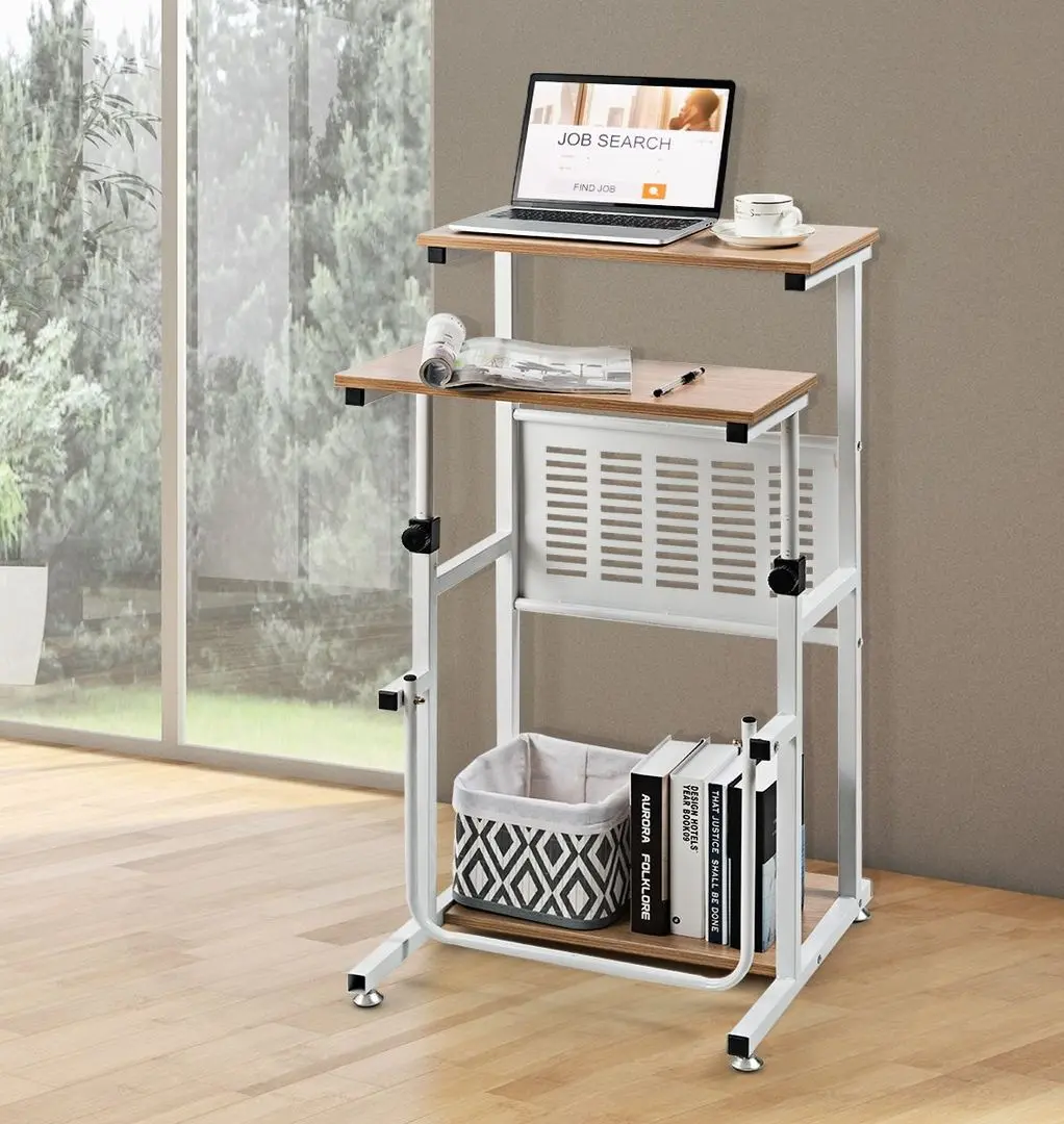 Masa pentru laptop Costway HW63844 (White/Natural)