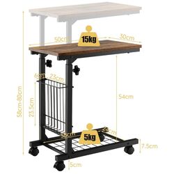 Masa pentru laptop Costway JV10488BN (Black/Rustic Brown) Thumb