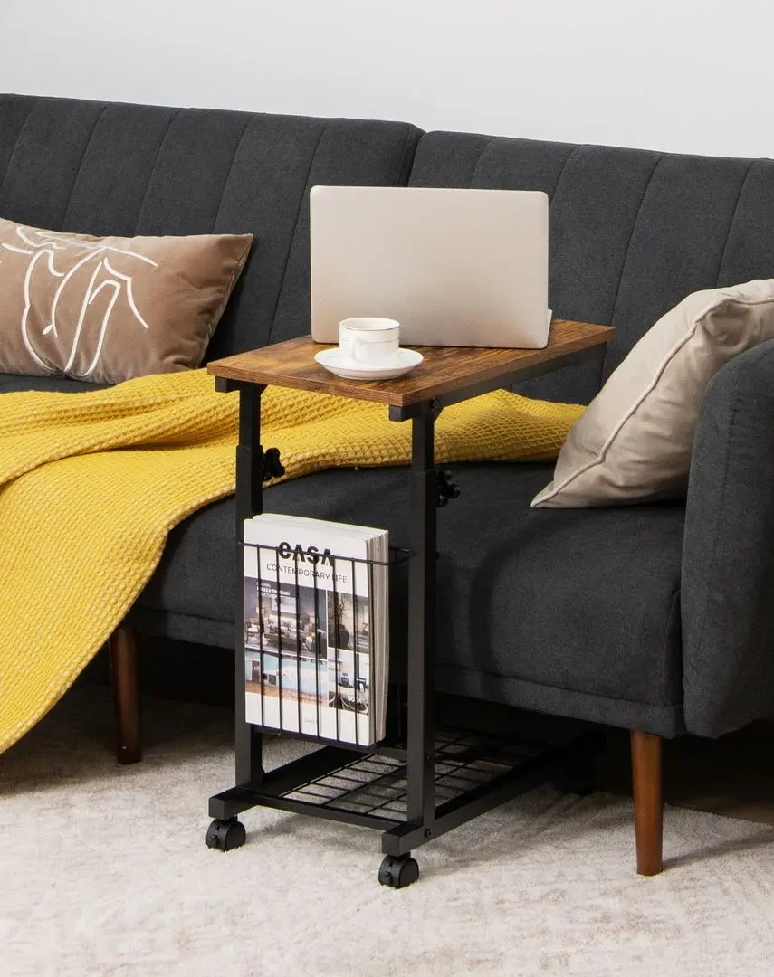 Masa pentru laptop Costway JV10488BN (Black/Rustic Brown)